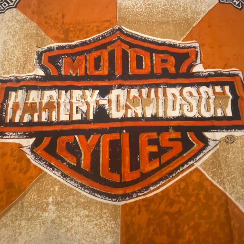 Harley-Davidson Orange and Tan Bandana - Picture 2 of 2